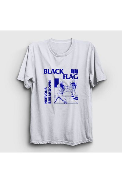 Presmono Μπλουζάκι Unisex Nervous Breakdown Black Flag - Λευκό 476763 ττ