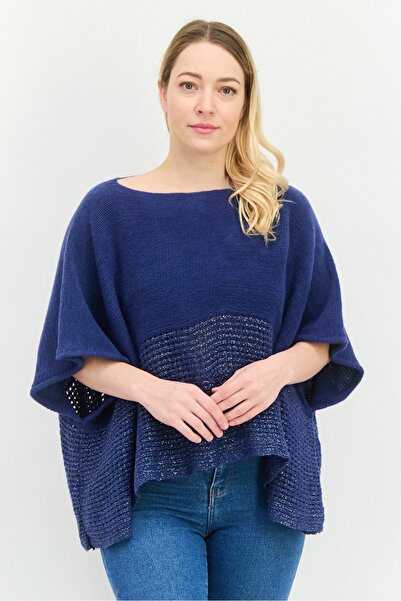 Halston بونشو نسائي منقوش، رمادي