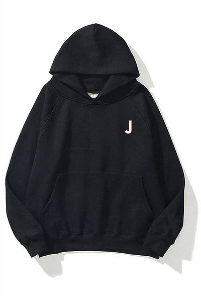 Trendiz Schwarzer Unisex-Sweatshirt mit J-Buchstabe und Kapuzenpullover