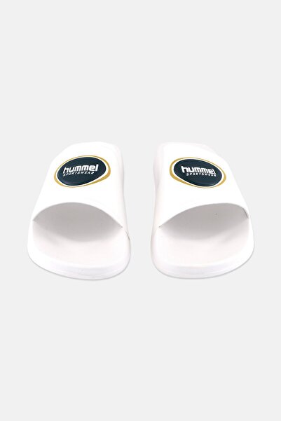 hummel Men Brand Logo Pool Badge Slides, White