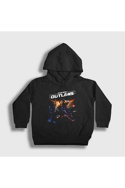 Presmono Унисекс детски суитшърт с качулка Star Wars Outlaws - черен - 476920tt