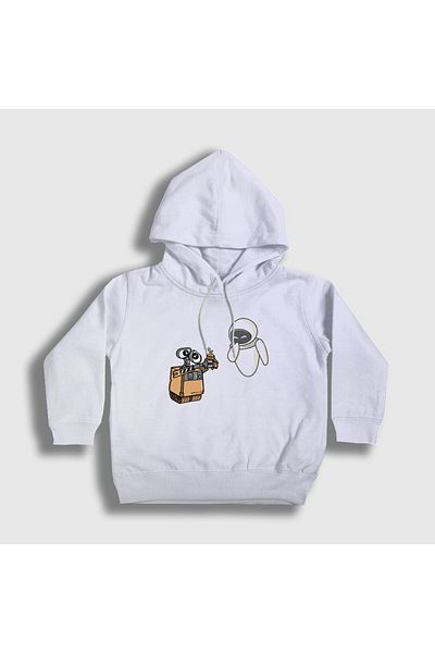 Presmono Hanorac alb unisex pentru copii cu glugă - Gift Wall E Eve 427541 tt