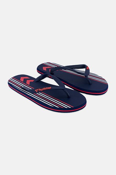 hummel Men Brand Logo Flip Flop Slippers, Navy