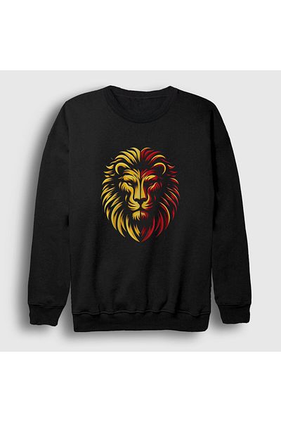 Presmono Unisex φούτερ με μοτίβο λιονταριού μαύρο και κίτρινο κόκκινο - 468787 ττ
