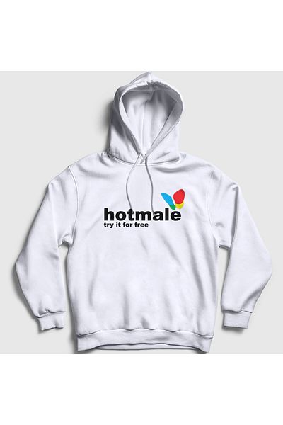 Presmono Λευκό φούτερ Unisex με κουκούλα - Hotmale Δοκιμάστε το δωρεάν 427717 ττ
