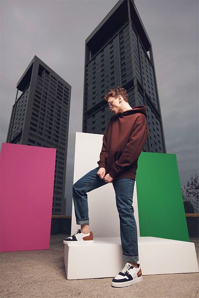 Trendiz Unisex Oversize Basic Φούτερ Hoodie Brown