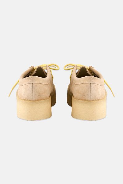 CLARKS Women Wallabee Cup Lace Up Casual Shoes, Cream