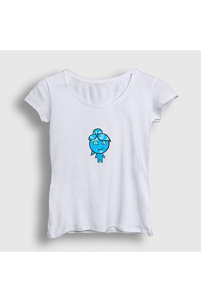 Presmono Tricou alb pentru femei cu joc de foc și apă - Watergirl Lover 457688 tt