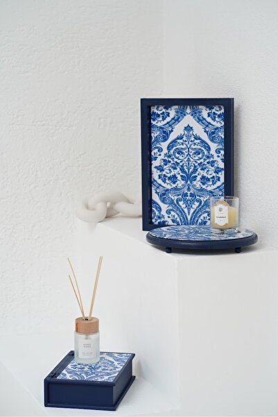 DEKORMED TASARIM BLUE BLANK 3LÜ SET (KUTU-TEPSİ-SUNUMLUK)