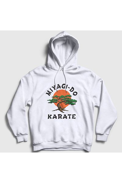 Presmono Φούτερ Unisex με λευκή κουκούλα - Miyagi Do Karate Cobra Kai 471120 ττ