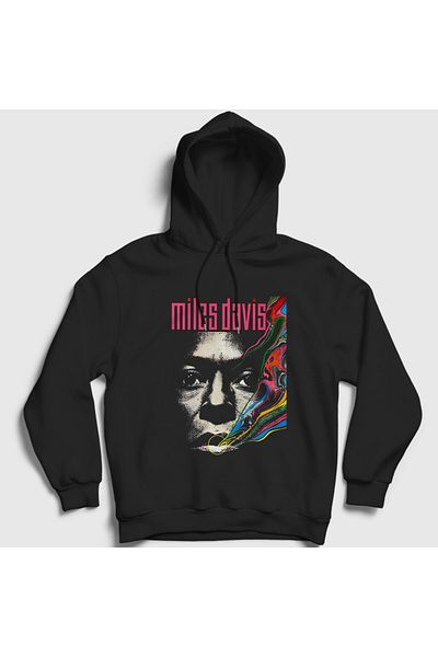 Presmono Унисекс суитшърт с качулка Miles Davis, черен - 446757tt