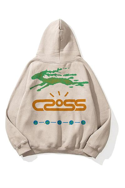 Trendiz Unisex φούτερ σταυρού Hoodie Stone