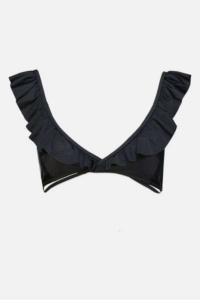 aerie Women Solid Padded Bikini Top, Black