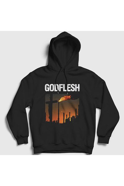 Presmono Φούτερ με μαύρη κουκούλα Love And Hate Godflesh Unisex - 436858 ττ