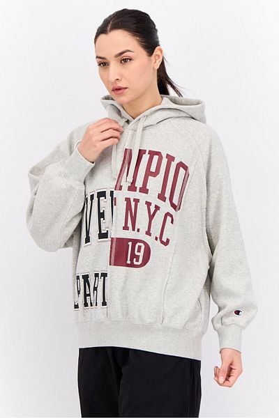 Champion Women Custom Fit Long Sleeves Outdoor Sweatshirt, Grey