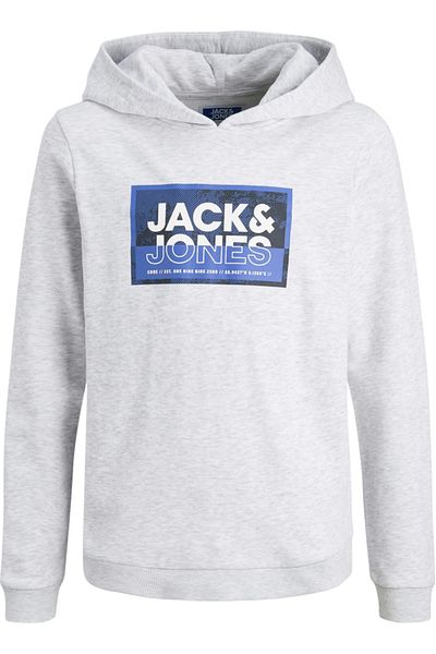 Jack & Jones Hanorac JACK &JONES Logan Print Hood JNR - 12254120-Alb Melange