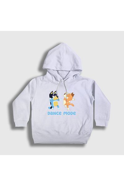Presmono Λευκό Bluey Unisex Παιδικό φούτερ με κουκούλα - Dance Mode Bandit Chili 446361 ττ