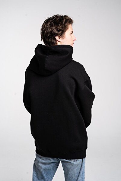 Trendiz Unisex Shake By Sweatshirt Hoodie Black