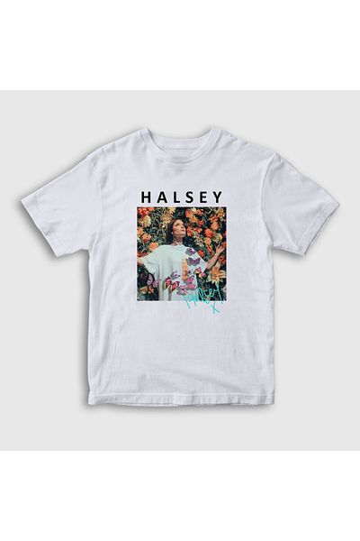 Presmono Παιδικό μπλουζάκι Halsey Unisex - Λευκό, αφίσα αγάπης και δύναμης, 461119 ττ