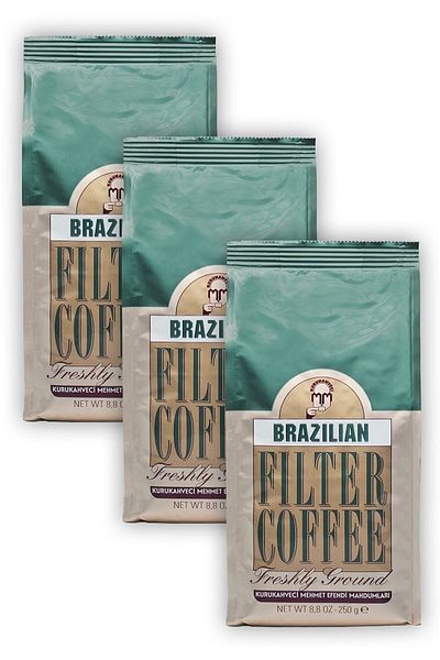 Mehmet Efendi Brazilian Filter Coffee 250 Gr, 3 Pieces