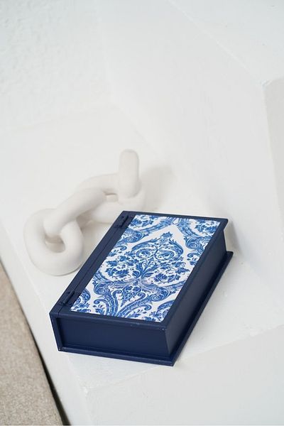 DEKORMED Design Blue Blank Book Box Decorative Box