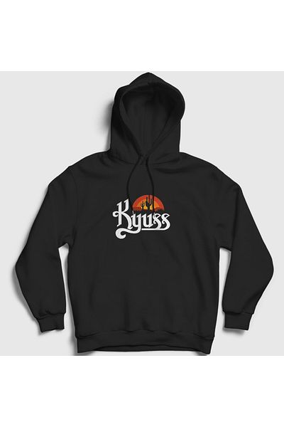 Presmono Унисекс суитшърт с качулка Kyuss, черен, с лого 439257tt