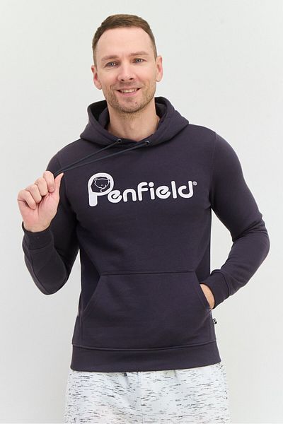 Penfield Men Hooded Brand Logo Long Sleeves Hoodies, Dark Grey