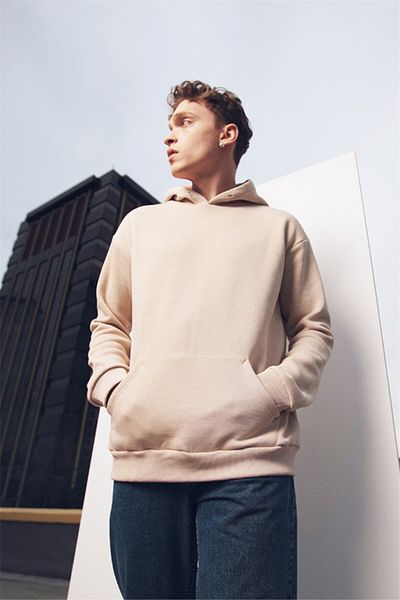 Trendiz Unisex oversize Basic mikina s kapucí Stone