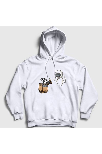 Presmono Λευκό φούτερ Unisex με κουκούλα - Gift Wall E Eve 427603 ττ