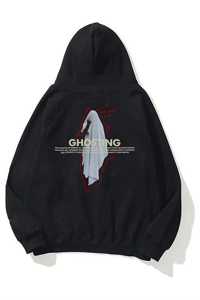 Trendiz Unisex mikina s kapucí Ghosting Black