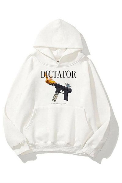 Trendiz Unisex Dictator White φούτερ με κουκούλα