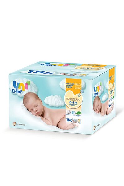 Uni Baby Newborn Wet Wipes Set 40 Pieces 18 Pieces