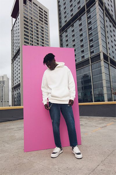 Trendiz Unisex Oversize Basic Φούτερ Hoodie White