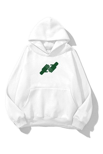 Trendiz Unisex Nice To Meet You Φούτερ Hoodie White
