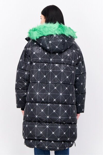 collusion Women Quilted Puffer Jacket, Black