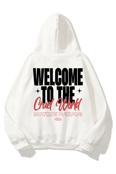 Trendiz Unisex φούτερ Cruel World Hoodie White