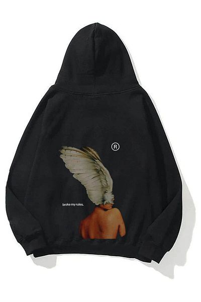 Trendiz Unisex mikina s kapucí Broke My Rules Černá