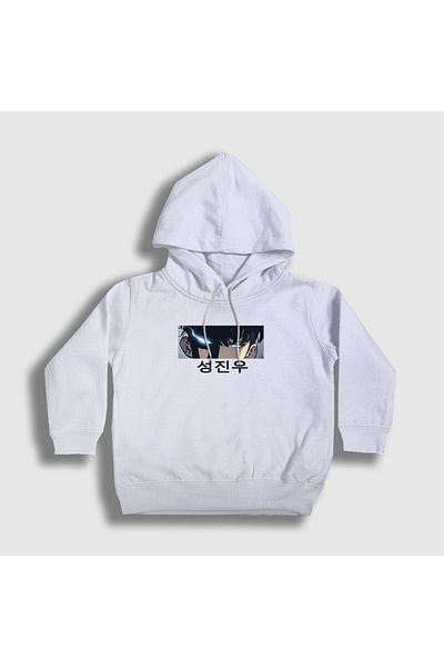 Presmono Hanorac alb unisex pentru copii - Arise Sung Jinwoo, Solo Leveling, Hooded 434588 tt