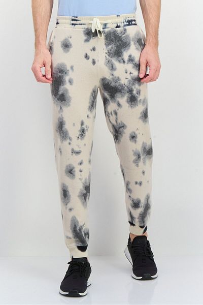 Feat Men Regular Fit Tie Dye Jogger Pants, Beige Combo