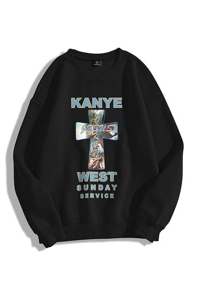 Trendiz Unisex Kanye Sunday Service Crew φούτερ με κουκούλα με λαιμόκοψη