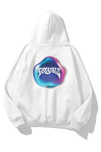Trendiz Λευκό φούτερ Unisex Trouble