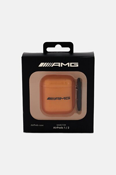 AMG Brand Logo Airpods 1/2 Protective Hard Case Cover, Orange