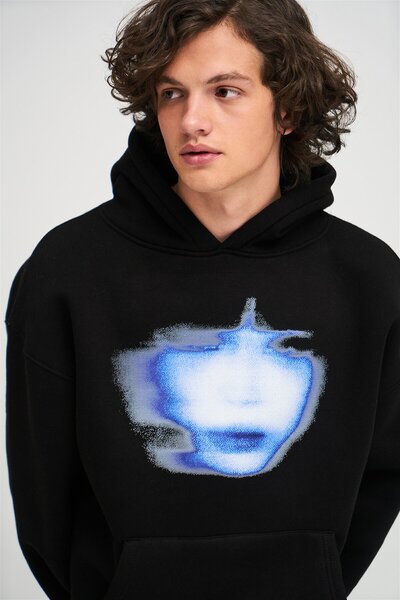 Trendiz Unisex dívčí mikina s kapucí, černá