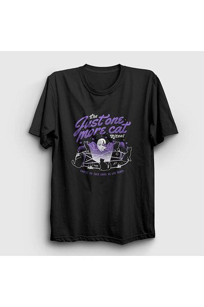 Presmono Unisex Μαύρο T-Shirt Just More Cat Cat 450750 ττ