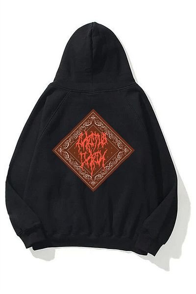Trendiz Unisex Cactus Jack Bandana Μαύρο φούτερ με κουκούλα