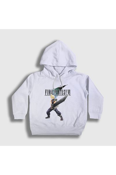 Presmono Λευκό Cloud Strife Final Fantasy VII Unisex Παιδικό φούτερ με κουκούλα - 434701 ττ