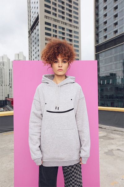 Trendiz Φούτερ Dreamwastaken Unisex με γκρι κουκούλα