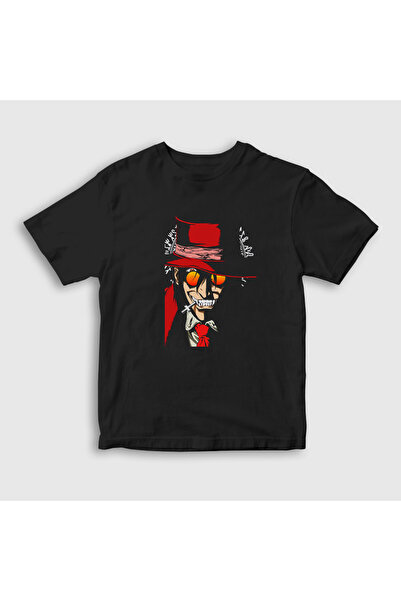 Presmono Unisex dečji crni Alucard Hellsing anime T-shirt - 441202tt