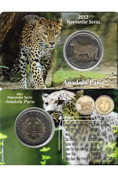 EMİR COLLECTION Türkiye 2012 Yılı Darphane Anadolu Parsı Hatıra Bimetal 1 TL ...