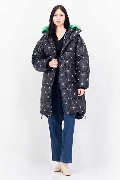 collusion Women Quilted Puffer Jacket, Black